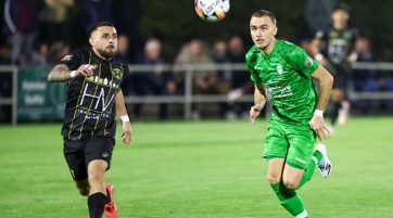 Paolino Bertaccini a eu deux grosses opportunités en première mi-temps dans ce derby que les Meutis d’Ethan Adam ont largement dominé malgré le score étriqué. ©ÉdA – J-Ph. Pickar