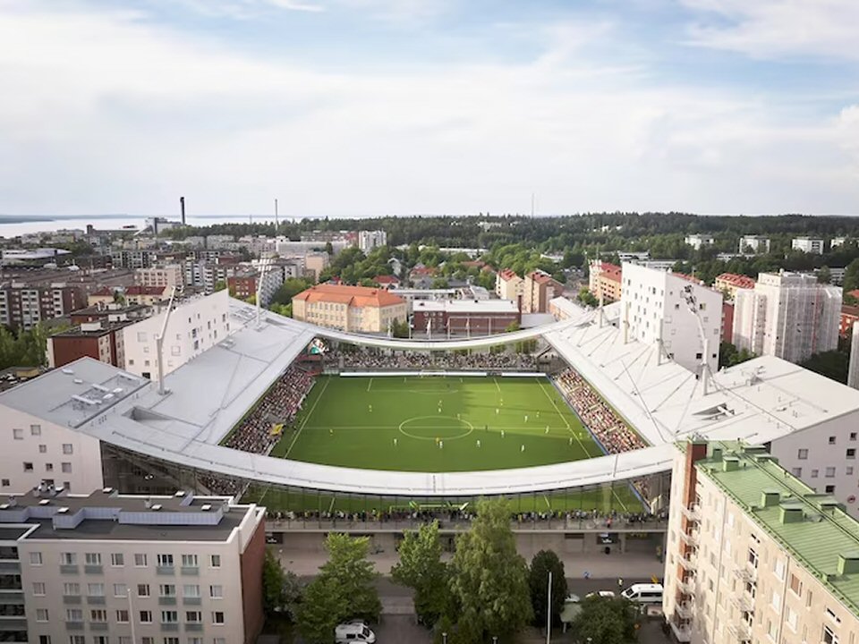 Le Tammela stadium de Tampere qui s’insère dans un centre urbain inspirera le projet.